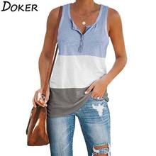 2021 Summer Vintage T Shirt Women Fashion Patchwork Plus Size O Neck Casual Streetwear Oversized Tee Shirt Loose Sleeveless Tops 2024 - buy cheap