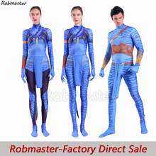 Movie Avatar 2 Jake Sully Neytiri Cosplay Costumes Tail Spandex Zentai Suit Battle Bodysuit Jumpsuit Halloween Costume Adult Kid 2024 - buy cheap