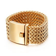 30mm Heavy Hiphop Gold Stainless Steel Bike Link Chain Bracelet Men Women Punk Biker Mesh Bracelets Jewelry Accessories 2020 2024 - buy cheap