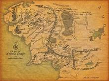 MIDDLE EARTH MAP SILK POSTER Wall painting 24x36inch 2024 - buy cheap