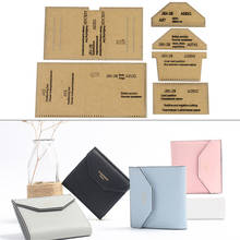 1Set DIY Kraft Paper Template New Creative Short Wallet Card Package Leather Craft Pattern DIY Stencil Sewing Pattern 9.5cm*10cm 2024 - buy cheap