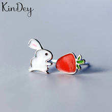 Kindey-Pendientes de conejo de Color plateado para mujer, bisutería de boda, joyería con estilo 2024 - compra barato