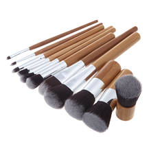 Professional 9 Pieces Bamboo Handle Makeup Brush Set Face Eyeliner Brush Eyeshadow Foundation Concealer Brushes Set 2024 - купить недорого