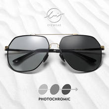 LM-gafas de sol hexagonales fotocromáticas para hombre y mujer, lentes polarizadas con memoria de conducción, Camaleón de Metal, UV400 2024 - compra barato