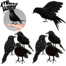 Cuervo Artificial de Halloween, pájaro negro, Cuervo, decoración de miedo para fiesta, evento, fiesta, decoraciones DIY 2024 - compra barato