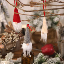 1pcs Christmas Decoration Wine Bottle cover No Face Doll Wine Bottle bag Cap Santa Claus Pendant 2024 - buy cheap