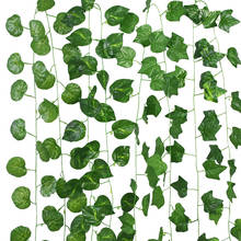 230cm Artificial Leaves Garland Fake Green Leaf Ivy Vine Artificial Plant Wall Hanging Garland Wedding Party Home Garden Decor 2024 - buy cheap