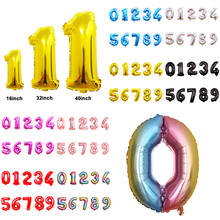 Globos de aluminio de helio para niños y adultos, decoración de fiesta de cumpleaños, número grande, 16, 32 y 40 pulgadas 2024 - compra barato