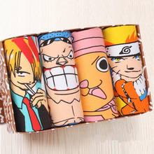 4pcs/Lot Anime One Piece Luffy Underpants Gay Cartoon Boxer Shorts Man Cotton Male Panties Breathable Tortoise Underwear Gifts 2024 - buy cheap