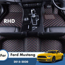 Alfombras RHD para Ford Mustang 2020, 2019, 2018, 2017, 2016, 2015, alfombrillas de cuero impermeables, accesorios de estilo Interior para coche 2024 - compra barato