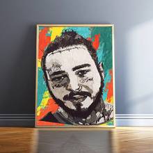 Post Malone-impresiones de arte en lienzo, póster de música Hip Hop, pintura cultural de Rap moderno, imágenes de pared, decoración de estudio de música 2024 - compra barato