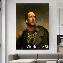 Настенная картина, напечатанная на холсте, Современная портретная картина Николаса Кейджа, плакат, настенный художественный плакат для декора гостиной 2024 - купить недорого