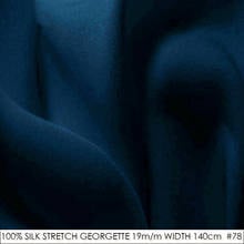 Шелковая стрейчевая двойная Жоржетта ширина 19 мм ширина 55-140 см ткань из чистого шелка для шитья свадебного платья/украшение в классическом синем цвете 78 2024 - купить недорого