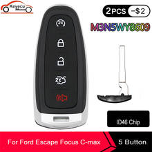 Keyecu, chave remota inteligente ford c-max escape focus 2014 2015 2016 315, chip pcf7953 2024 - compre barato