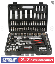 Kit de reparo manual com 108 peças, conjunto de ferramentas para reparo, manual, caixa de plástico, armazenamento, chave de fenda, chave soquete, faca, hwc 2024 - compre barato