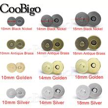 Botones magnéticos a presión para bolso, cierre de Metal para bolso, bolso, accesorios de cuero, 50 juegos, 10/14/18mm 2024 - compra barato