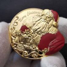 2021 New Christmas Coin Santa Claus Gold Commemorative Coin Souvenir Collectible Art Decorations Gifts 2024 - buy cheap