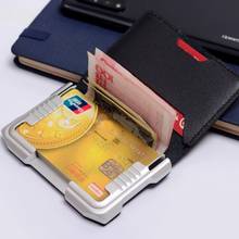 Aluminum Anti-magnetic Outdoor Multifunction Metal Credit Card Holder Genuine Cow Leather RFID Slim Card Wallet Bank Card Case 2024 - buy cheap