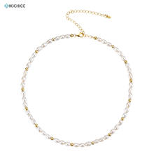 Kikichicc New 925 Sterling Silver Gold Pearl Natural Beads Charms Choker Necklace Chain Women Fashion Fine Jewelry For Gift 2024 - buy cheap