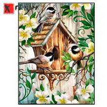 Новая Алмазная картина «Три маленьких птицы и Птичье гнездо», цветы, вышивка крестиком, алмазная вышивка, квадратная Круглая Мозаика 2024 - купить недорого
