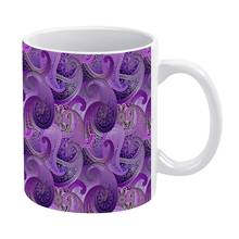 Caneca branca do teste padrão de paisley roxo na moda 11oz copos de leite de chá de café cerâmicos engraçados roxo padrão de paisley colorido na moda modo fresco 2024 - compre barato