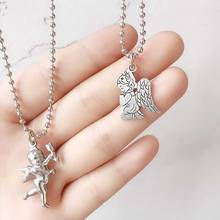 1 Pcs Women Fashion Necklaces Personality Cupid Angel Silver Color Pendant Long Necklace Party Wedding Jewelry Lovers Gift 2024 - buy cheap