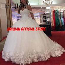 Vestido de novia blanco de encaje sin hombros, encantador vestido de novia de tamaño personalizado, apliques de encaje 2024 - compra barato