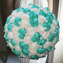 Lote de flores de cinta verde con perlas para fiesta de boda, 1 unidad, gran oferta 2024 - compra barato