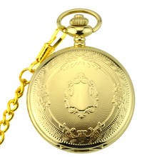 #S# Vintage Golden Skeleton Luxury Gold Men Mechanical Pocket Watch With Chain Pendant Man Pocket& Fob Watch Necklace Man Gifts 2024 - buy cheap