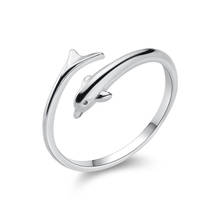 MloveAcc Cute 925 Sterling Silver Dolphin Rings for Women Girls Kids Jewelry Finger Toe Anillos Opened Bague Argent Aneis Anillo 2024 - buy cheap