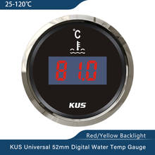 Датчик температуры воды KUS 52 мм, цифровой датчик температуры воды в автомобиле 25-120 по Цельсию, 12 В 24 В 2024 - купить недорого