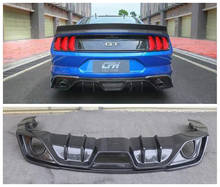 Carbon Fiber Material Rear Bumper Lip Auto Car Diffuser 2 Exhaust Tail Throat  For Ford Mustang 2018 2019 2024 - buy cheap