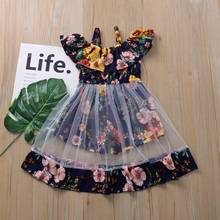 Toddler Kids Baby Girls Summer Sleeveless Flower Print Strap Tutu Dress Sundress Clothes Little Girl Casual Beach Dress 2024 - buy cheap