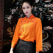 Spring And Summer New Style Women's Retro Hollow Embroidery High-End Silk Shirt Soft And Beautiful Top Plus Size M-3XL 2024 - buy cheap