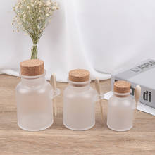 1PCS Empty 100g 200g 300g Powder Plastic Bottle Bath Salt Jar with Wood Cork & Wooden Spoon Hot 2024 - buy cheap