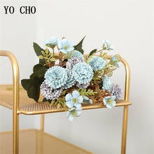 YO CHO Artificial Flowers Carnation Silk Bouquet Home Table Decoration Fabric Flores Wedding Party Wall DIY Decor Fake Flowers 2024 - buy cheap