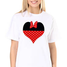 Summer T-shirt Women Fashion Disney Minnie Mouse Heart Printed Tshirt Short Sleeve Harajuku Tee Shirt Tops Dropship 2024 - buy cheap
