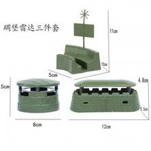 9 Uds. Mini modelo de juguete Bunkers Radar, conjunto de modelos del ejército, accesorios para hombres 2024 - compra barato