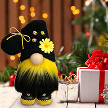 De muñeco sin rostro miel de abeja de rayas Gnome Tomte escandinavo Nisse sueco de la abeja de la miel elfos casa muñeco con forma anciano regalos de juguetes de peluche 2024 - compra barato