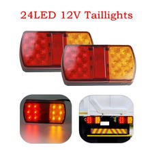 Pair Waterproof 24 LED 12V Taillights Trailer Truck Lorry Stop Rear Tail Light Auto Car Signal Lamp Caution Indicator Fog Light 2024 - buy cheap