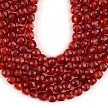 Cuentas de piedras facetadas de Carnelians rojo Natural para la fabricación de joyas DIY, pulsera de costura, dijes, collar, espaciador cuadrado, cuentas de gemas 2024 - compra barato