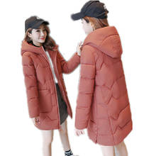 Abrigo largo con capucha para mujer, chaqueta acolchada de algodón grueso, parka de talla grande, moda de invierno, novedad, A138 2024 - compra barato
