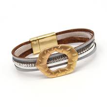 D&D New Leather Bracelet Rhinestone Crystal Bracelet Wrap Multilayer Bracelets for women femme pulseras mulher Jewelry 2024 - buy cheap