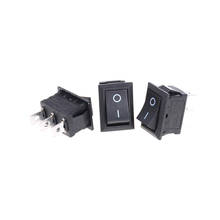 3/6pcs PCS Black Push Button Mini Switch AC 6A/250V 10A/125V 3Pin Snap-in On/Off Rocker Switch 21*15MM 2024 - buy cheap