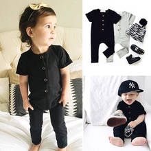 Infant Newborn Toddler Baby Boy Girl Clothes Summer Spring Romper Playsuit Casual Short Sleeve Clothes Solid Outfits 0-24M 2024 - buy cheap