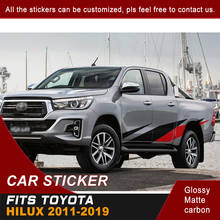 Car Decals Side Body Stripe Graphic Vinyl Cool Car Stickers Custom Fit For TOYOTA HILUX 2012 2013 2014 2015 2016 2017 2018 2019 2024 - buy cheap