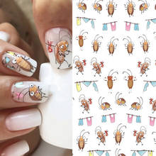 1pcs Insect 3d Nail Stickers Self-Adhesive Hedgehog ladybug cockroach cartoon Animal 3d Decal Nail Art Decoration Accessories 2024 - купить недорого