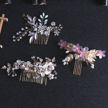 Bridal Handmade Hairbrush Photo Studio Wedding Wear Accessories Leaf Flowers Hair Clips Headdress Wholesale 2024 - buy cheap