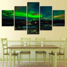 Modular Canvas HD Prints Posters Home Decor Wall Art Pictures 5 Pieces Magical Aurora  Art  Paintings No Frame 2024 - buy cheap