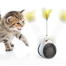 Tumbler balanço brinquedos para gatos gatinho equilíbrio carro gato brinquedo interativo animal de estimação perseguindo brinquedo com catnip engraçado falso pena animal de estimação fornecimento 2024 - compre barato